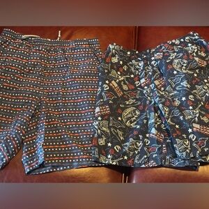 Columbia Red and Blue Patterned Swim Trunks